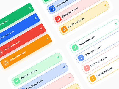 Toast notifications for Fintech UI alerts color fintech graphic design kit notification toast ui