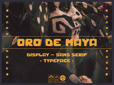 ORO de MAYA sans serif display font aztec branding design fat hamster font graphic design illustration logo maya mayan typeface