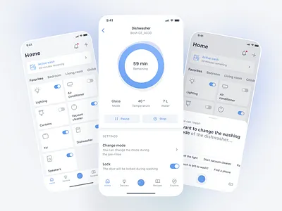 Smart Home App app assistant design dishwasher home house interface mobile app setting smart smart assistant smart home smart house ui ux voice voice assistant