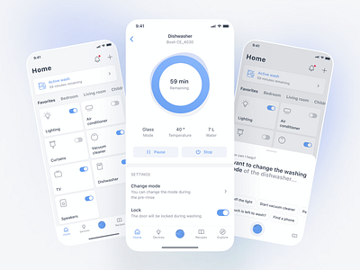 Smart Home App app assistant design dishwasher home house interface mobile app setting smart smart assistant smart home smart house ui ux voice voice assistant