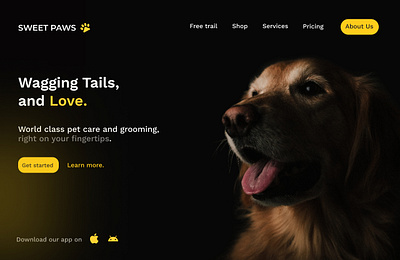 Pet Care Website Template landingpage pet ui