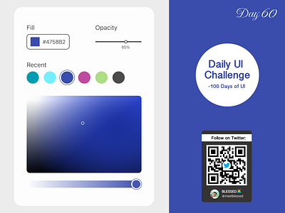 Day 60 Task: Design a Color picker. #DailyUI color color palette daily ui design figma inspiration ui