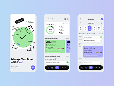 Task Management App ✔️ clear design design mobile app task management ui ux