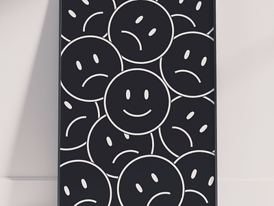 Mood emoji happy illustration mood outline poster sad stroke