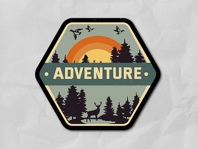 Vintage Badge design for adventure badge badge sticker design graphic design logo patch sticker vintage vintage adventure vintage badge vintage logo vintage patch