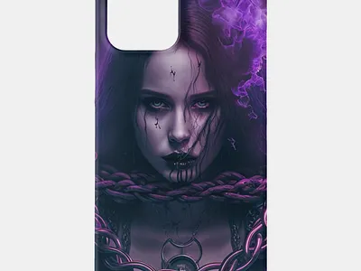 Psychic Goth Girl chain dark design girl goth gothic illustration psychic purple smoke