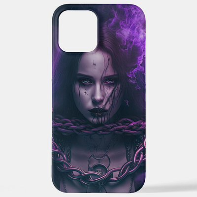 Psychic Goth Girl chain dark design girl goth gothic illustration psychic purple smoke
