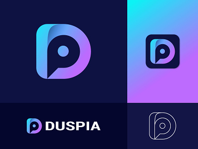 D & P Modern logo design 3d abstract branding branding logo creative logo d logo design gradient logo icon illustration letter logo logo logo concept logo design logo maker logo type logos modern logo monogram p logo