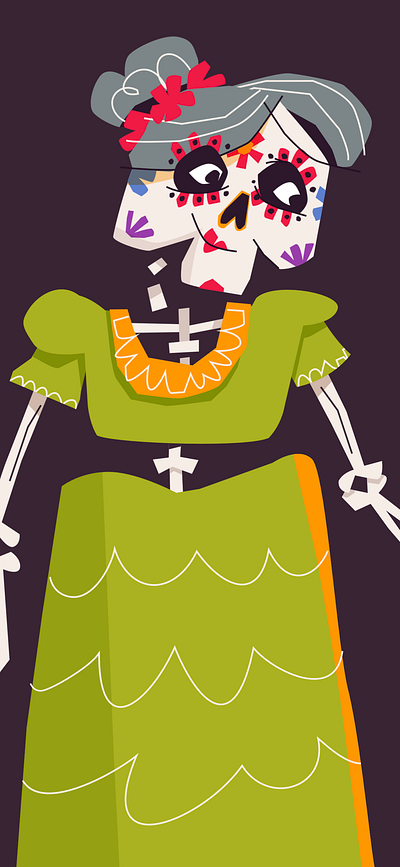 🌺 💀 🍬 character character design heritage illustration illustrator mother simple skeleton vector