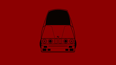 BMW E30 logo blood red best car graphic design logo