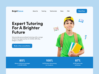 Bright Future Tutoring Website branding concept education edutech redesign tutor uxui vector website