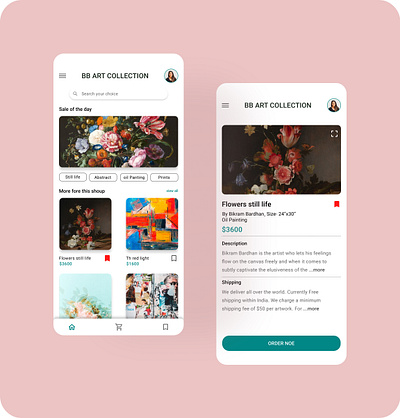 Art selling app UI design app design mobileapp ui uiux ux