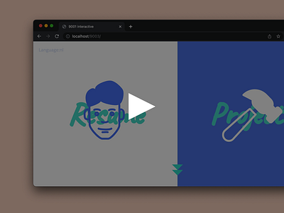 9001 interactive resume page animation design portfolio ui vector