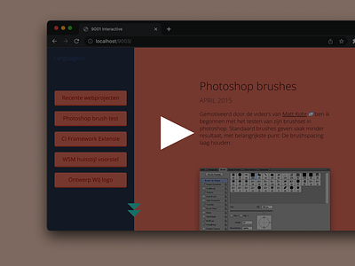 9001 interactive portfolio page animation brush ui