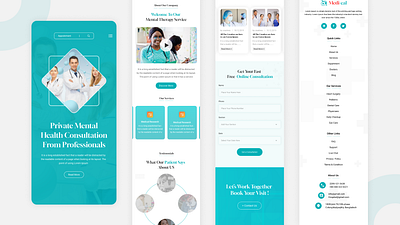 Medical Landing Page Mobile UI Design clean design figma design graphic design landing page medical medical ui mobile mobile app mobile ui mobile ux ui ui design ux ux design uxui website design