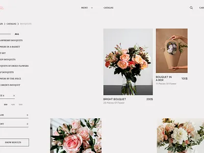 Flower shop main page branding design graphic design junior logo ui