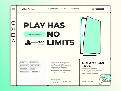 Play station web-site first screen concept art branding design figma first screen graphic design illustration ui uiux ux vector web