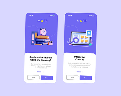 Moar E-learning app activity app design e learning illustration logo ui ux