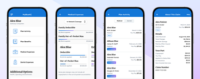 Mobile App for health plan consumers data viz health insurance health plans healthcare insurance mobile app product design