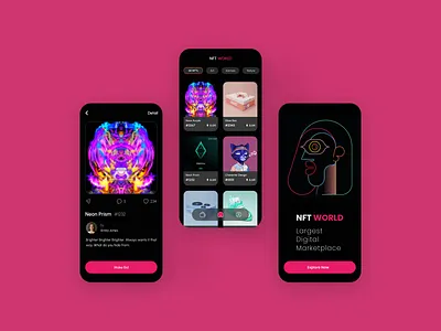NFT Mobile Design marketplaceapp marketplacedesign marketplaceui mobiledesign nftapp nftdesign nftuidesign storeui storeuidesign