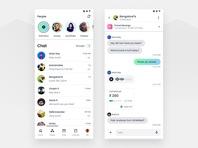 A sports app chat interfaces - UI 3d adobexd android animation branding design figma graphic design illustration logo motion graphics product design ui user experience user interface ux