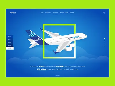 Airbus Landing Page Concept a380 aeroplane airbus airbus landing page flight landing page flight website landing page ui design uiux website