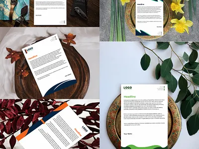 Unique Colorful and Modern Business letter head design templates concept