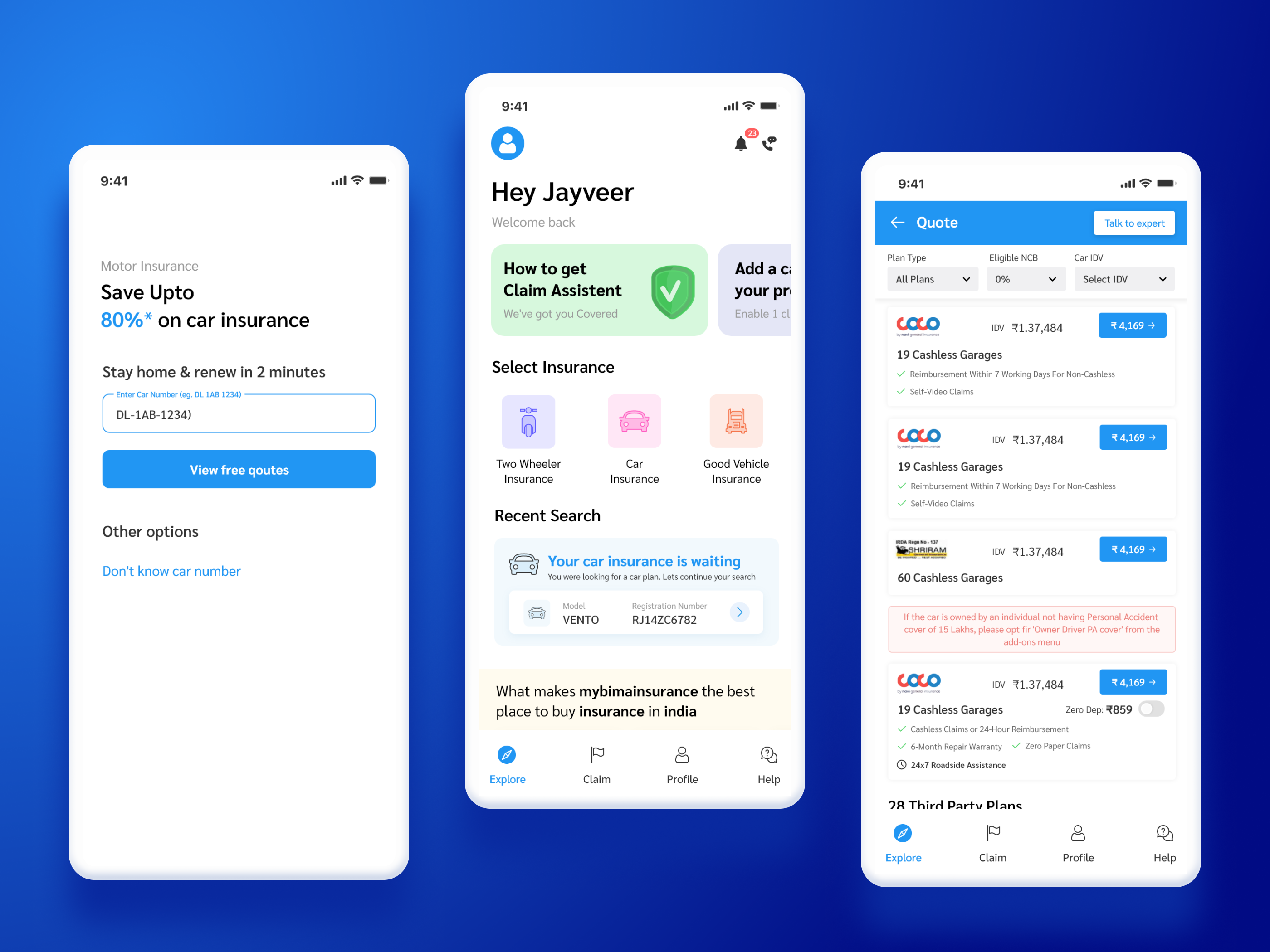 Insurance App Design android app design appdesign creative layout flat design insurance interaction design ios mobile app mobile app design mobile ui mockup policy screen design ui design user experience user interface ux design uxui vehicle