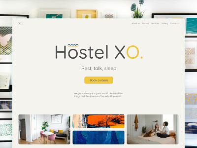 Website for a hostel friends hostel hotel room travel ui ux web design