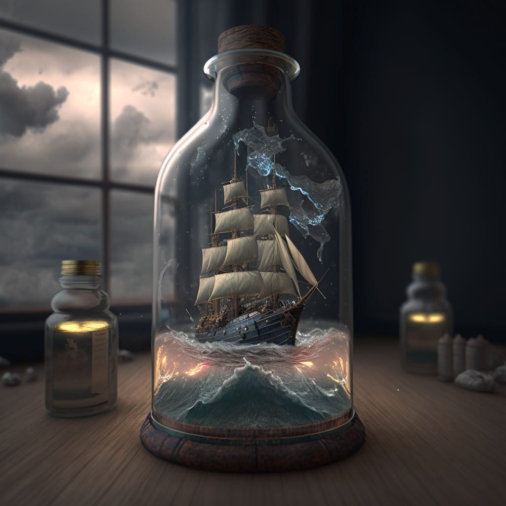 Trapped in a Bottle bottled design graphic design illustration