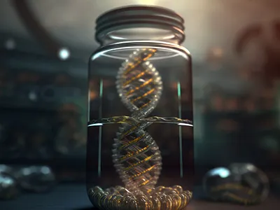 Double Helix Glass Jar bottled design graphic design illustration