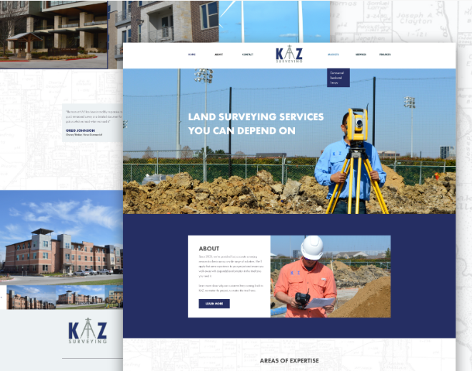 KAZ Surveying design graphic design kaz surveying map minimal navy surveying ui website xd