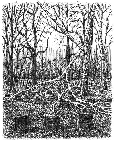 Stricken Tree art artist artwork cemetery drawing gothic hand drawn horror illustration ink tree