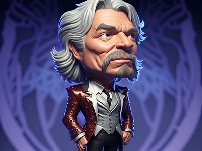 Richard Branson 3D 3d character design graphic design illustration person vector