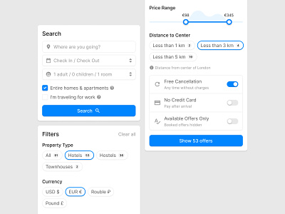 Filters and Search design ui ux