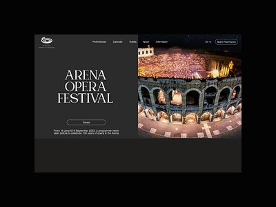 ARENA DI VERONA | redesign concept animation design minimal ui ux uxui web website