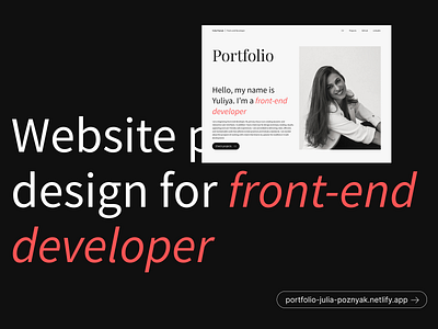 Website portfolio design for front-end developer adaptive design modern portfolio responsive simple typography ui ux web website