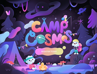 Camp Cosmos Registration abstract cartoon character concept design illustration logo vector zutto