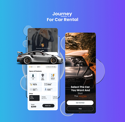 Journey | Car Rental App 3d design figma ui ux