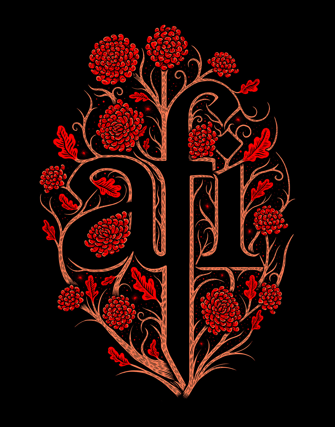 STS a fire inside afi art drawing floral illustration pattern sing the sorrow