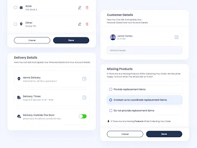Profile Components components design interaction interactive interface mobile ui ui ux uidesign web design