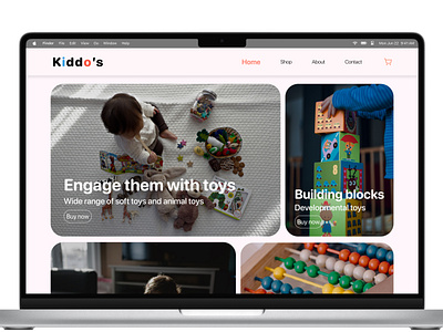 Kiddo's - e-commerce website selling products for kids. app branding design digitalart illustration logo minimal product design ui