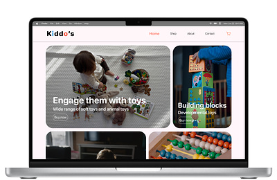 Kiddo's - e-commerce website selling products for kids. app branding design digitalart illustration logo minimal product design ui