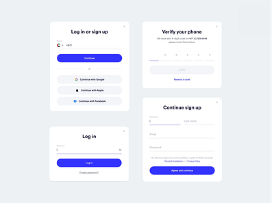 Sign up & log in design ui ux
