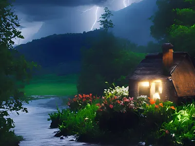 Rainy Night Scenery ( Nature Real ) design illustration nature photography