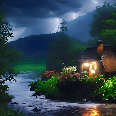 Rainy Night Scenery ( Nature Real ) design illustration nature photography