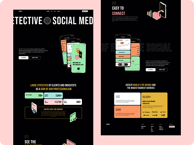 Social media website appdesign landingpage mobile design uidesign