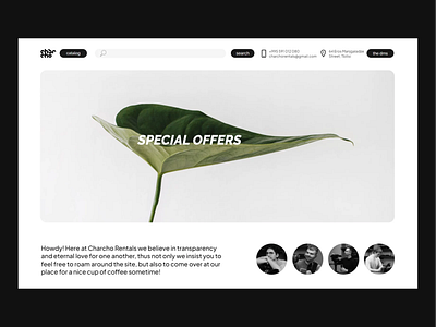 website for Charcho Rentals minimal tilda web design