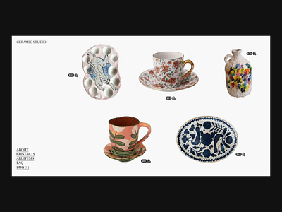 website concept for ceramic studio minimal web design