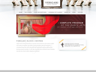 Vergari Dance Center branding ui ux website